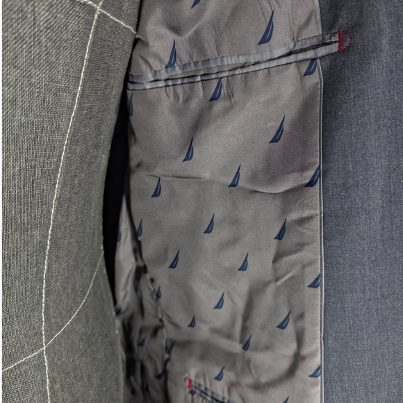 Nautica 2 Piece Suit Mens 40L Pants 34x32 Charcoal Modern Fit Two Buttons NWT - Picture 10 of 15